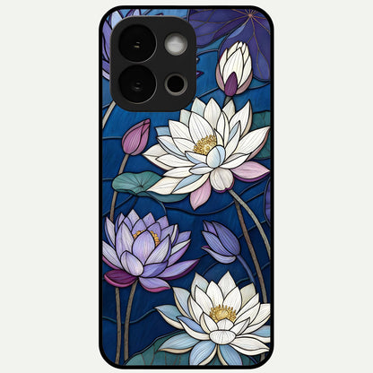  Purple Lotus Stained Glass Case For OnePlus 13S back cover – full design glossy printed glass finish
