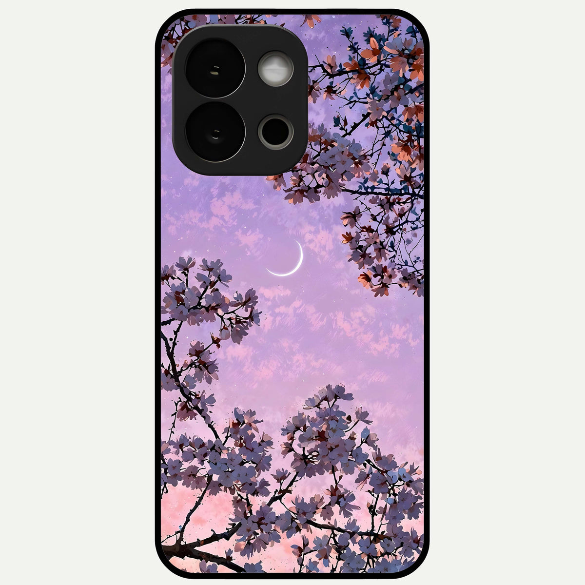  Purple Serenity Moon Glass Case For OnePlus 13S back cover – full design glossy printed glass finish