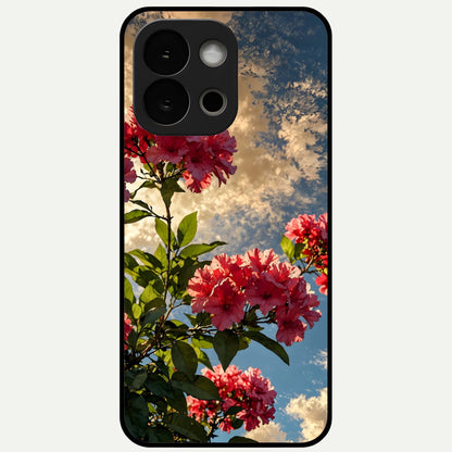  Red Bloom Skies Glass Case For OnePlus 13S back cover – full design glossy printed glass finish