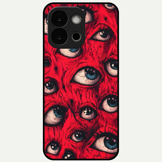  Red Eyes Pattern Glass Case For OnePlus 13S back cover – full design glossy printed glass finish