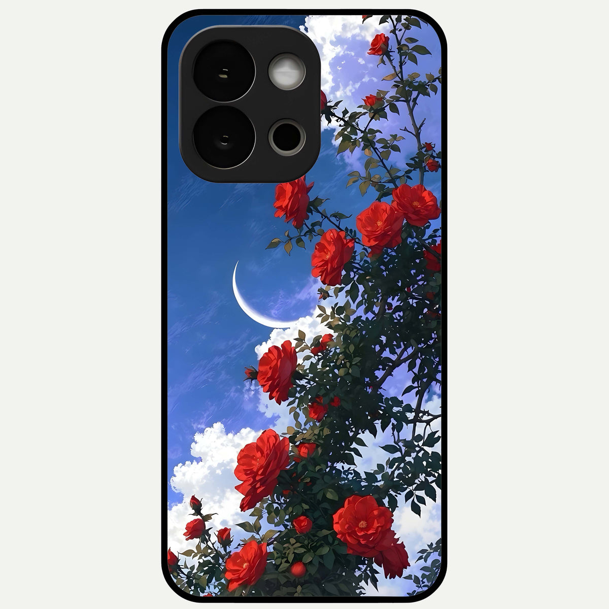  Rose Drift Flowers Glass Case For OnePlus 13S back cover – full design glossy printed glass finish