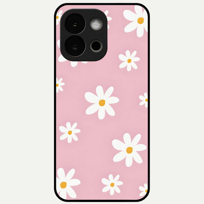  Soft Daisy Bliss Glass Case For OnePlus 13S back cover – full design glossy printed glass finish