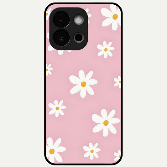  Soft Daisy Bliss Glass Case For OnePlus 13S back cover – full design glossy printed glass finish