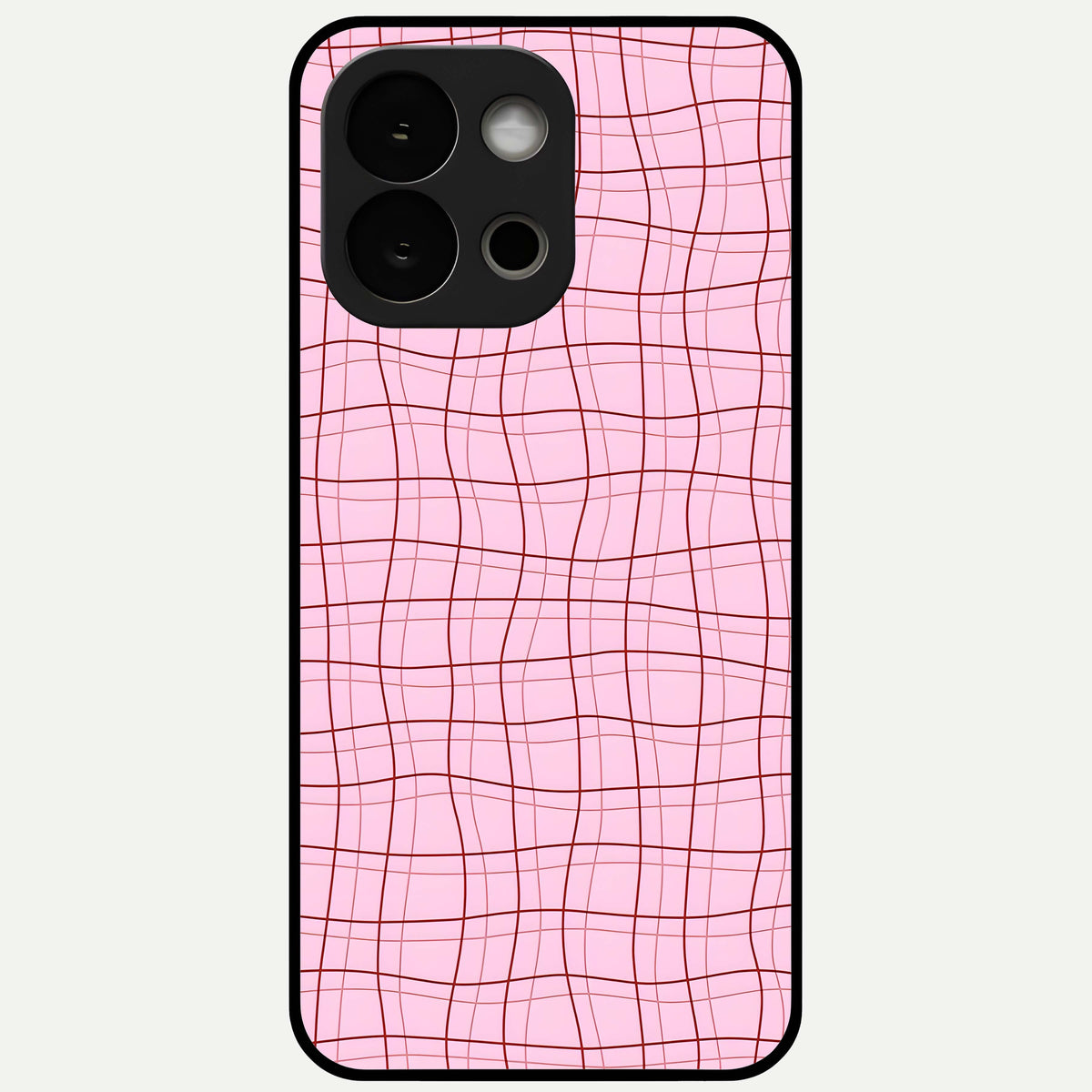  Soft Grid Bliss Glass Case For OnePlus 13S back cover – full design glossy printed glass finish