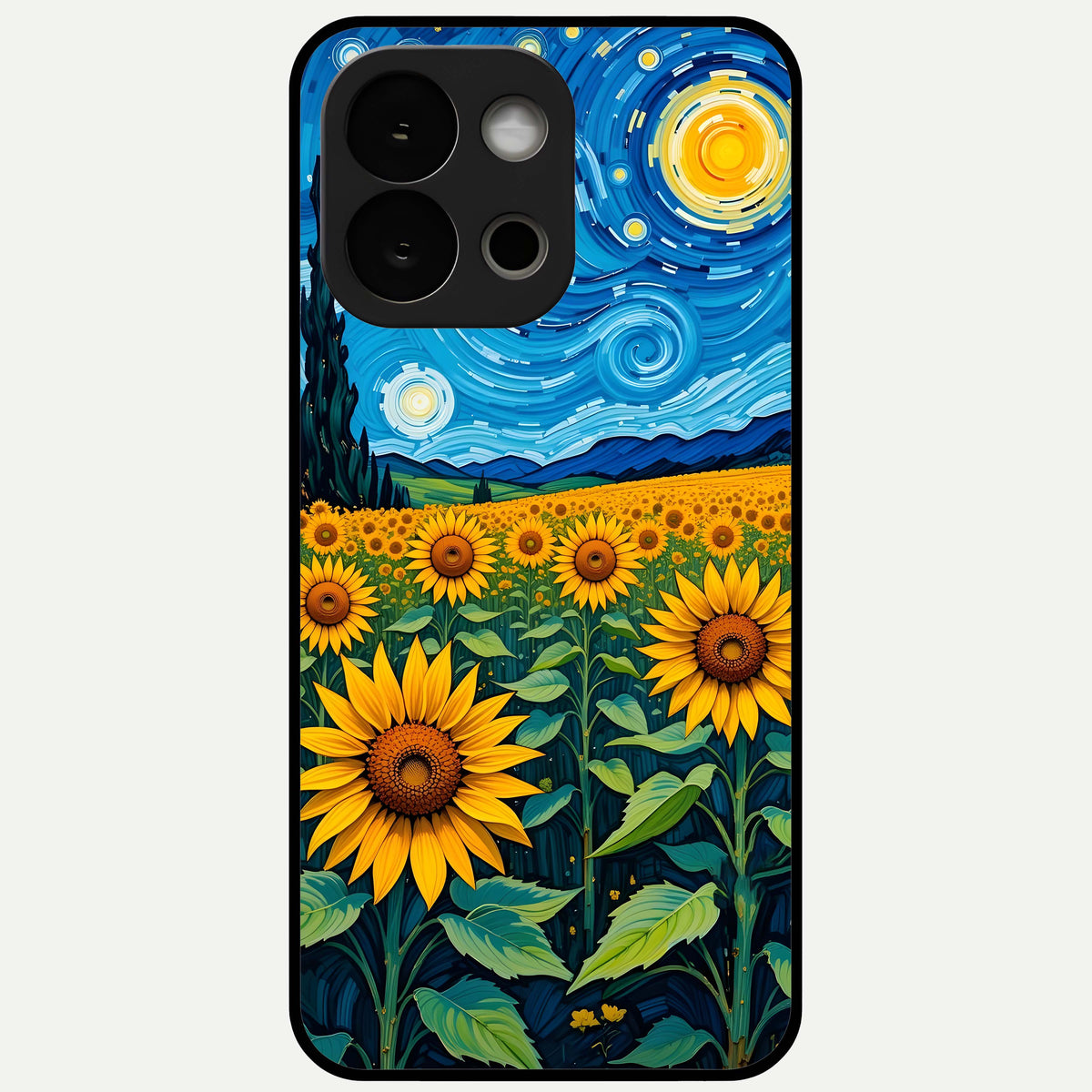  Starry Sunflower Dreams Glass Case For OnePlus 13S back cover – full design glossy printed glass finish