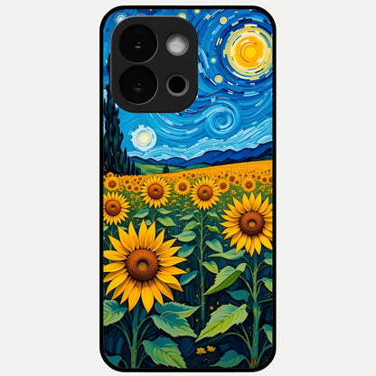  Starry Sunflower Dreams Glass Case For OnePlus 13S back cover – full design glossy printed glass finish