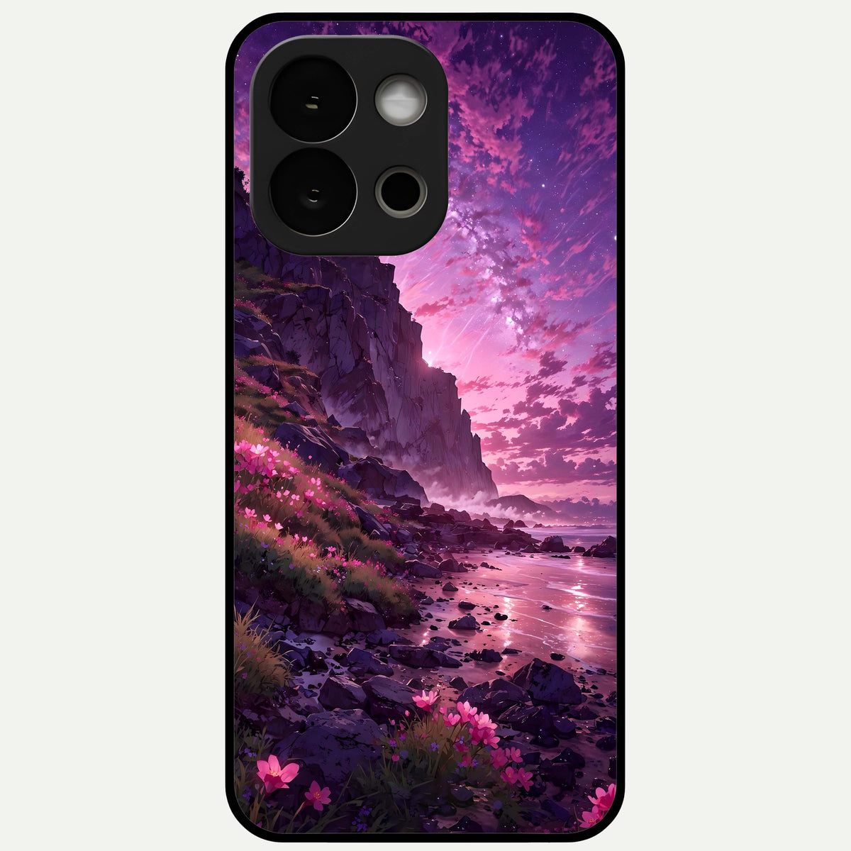  Twilight Blossom Coast Glass Case For OnePlus 13S back cover – full design glossy printed glass finish