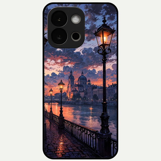  Twilight River Lights Glass Case For OnePlus 13S back cover – full design glossy printed glass finish