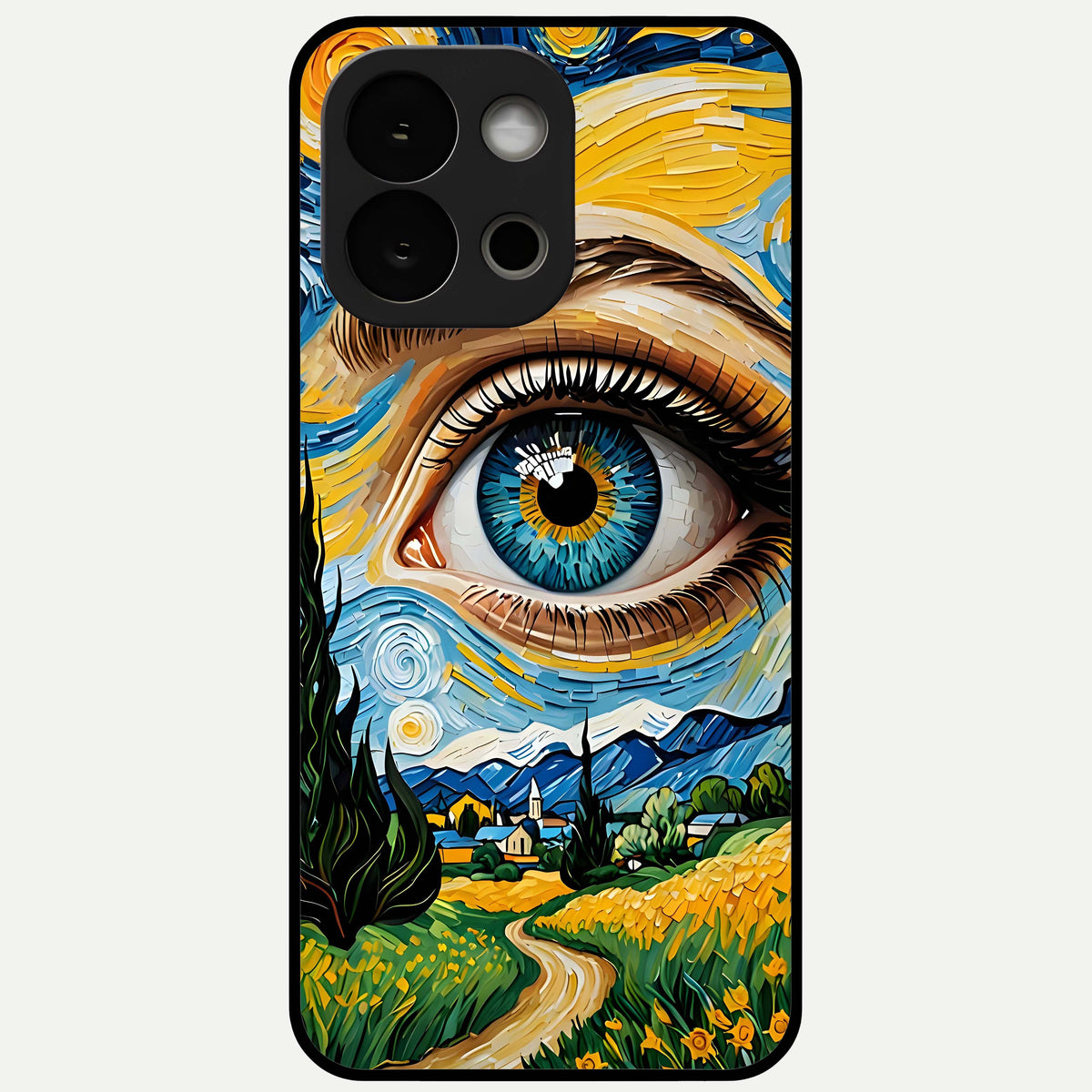  Van Gogh Eye Glass Case For OnePlus 13S back cover – full design glossy printed glass finish