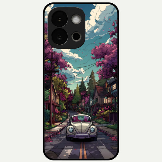  Vintage Street Drive Glass Case For OnePlus 13S back cover – full design glossy printed glass finish