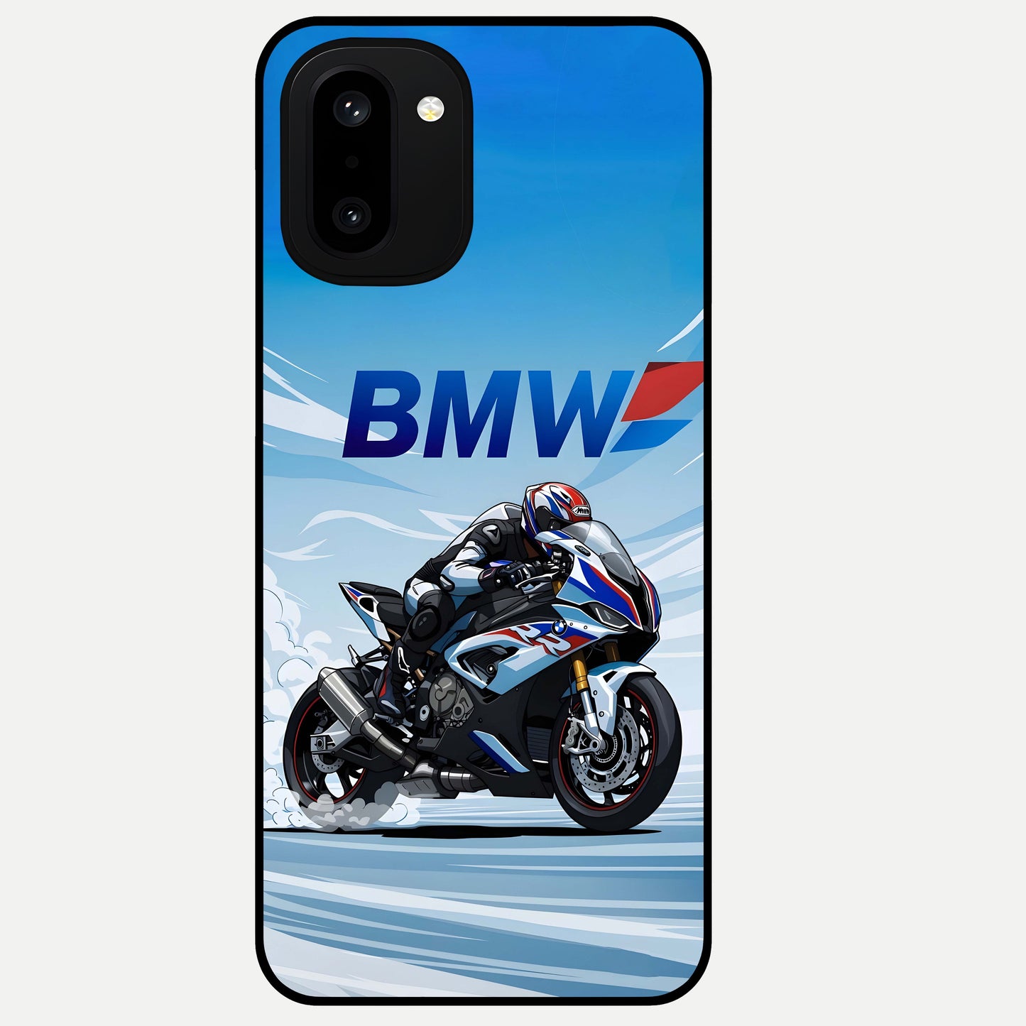  BMW Power Drift Glass Case For Oneplus 15R back cover – full design glossy printed glass finish