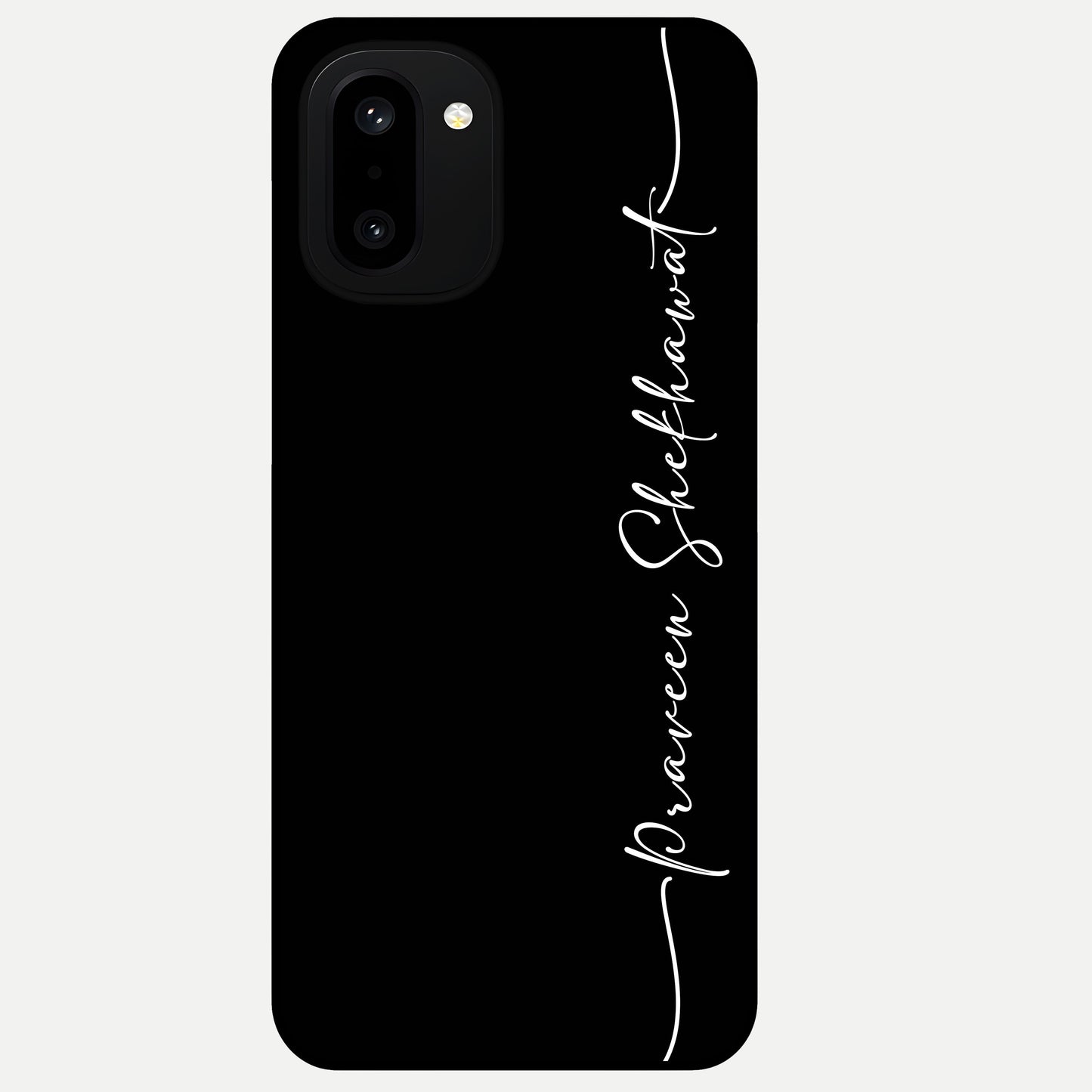  Black Tune Custom Name Glass Case For Oneplus 15R back cover – full design glossy printed glass finish