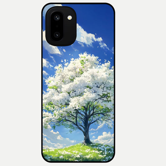  Blossom Sky Serenity Glass Case For Oneplus 15R back cover – full design glossy printed glass finish