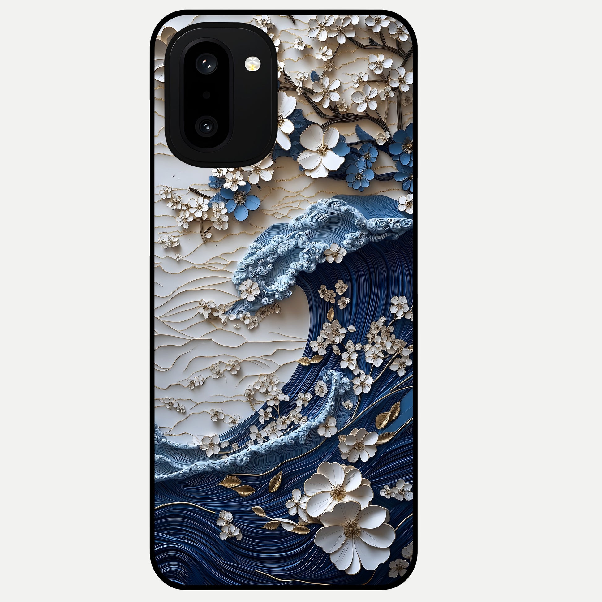  Blossom Wave Art Glass Case For Oneplus 15R back cover – full design glossy printed glass finish