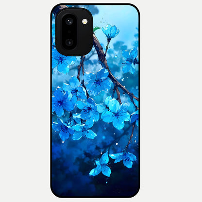  Blue Blossoms Branch Glass Case For Oneplus 15R back cover – full design glossy printed glass finish