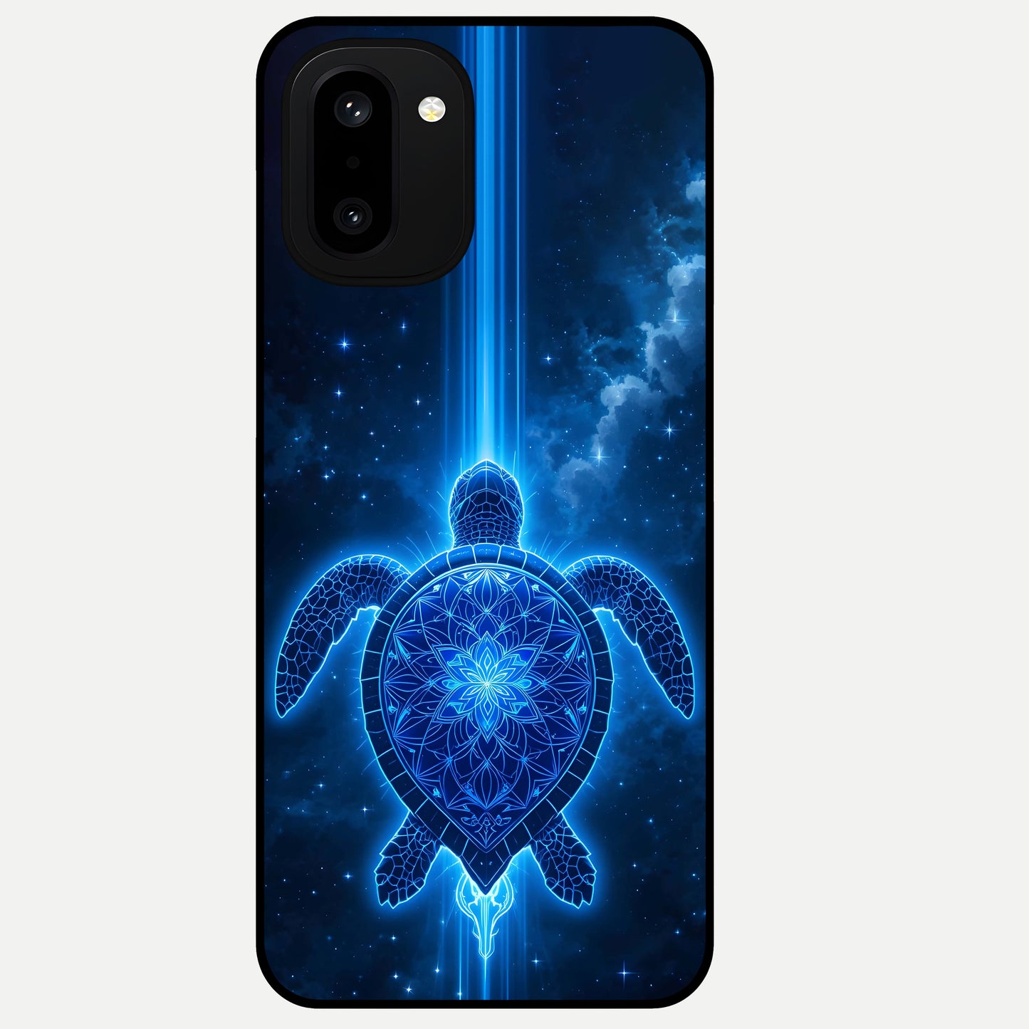  Blue Galaxy Turtle Glass Case For Oneplus 15R back cover – full design glossy printed glass finish