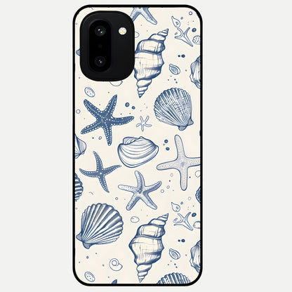  Blue Ocean Outline Glass Case For Oneplus 15R back cover – full design glossy printed glass finish