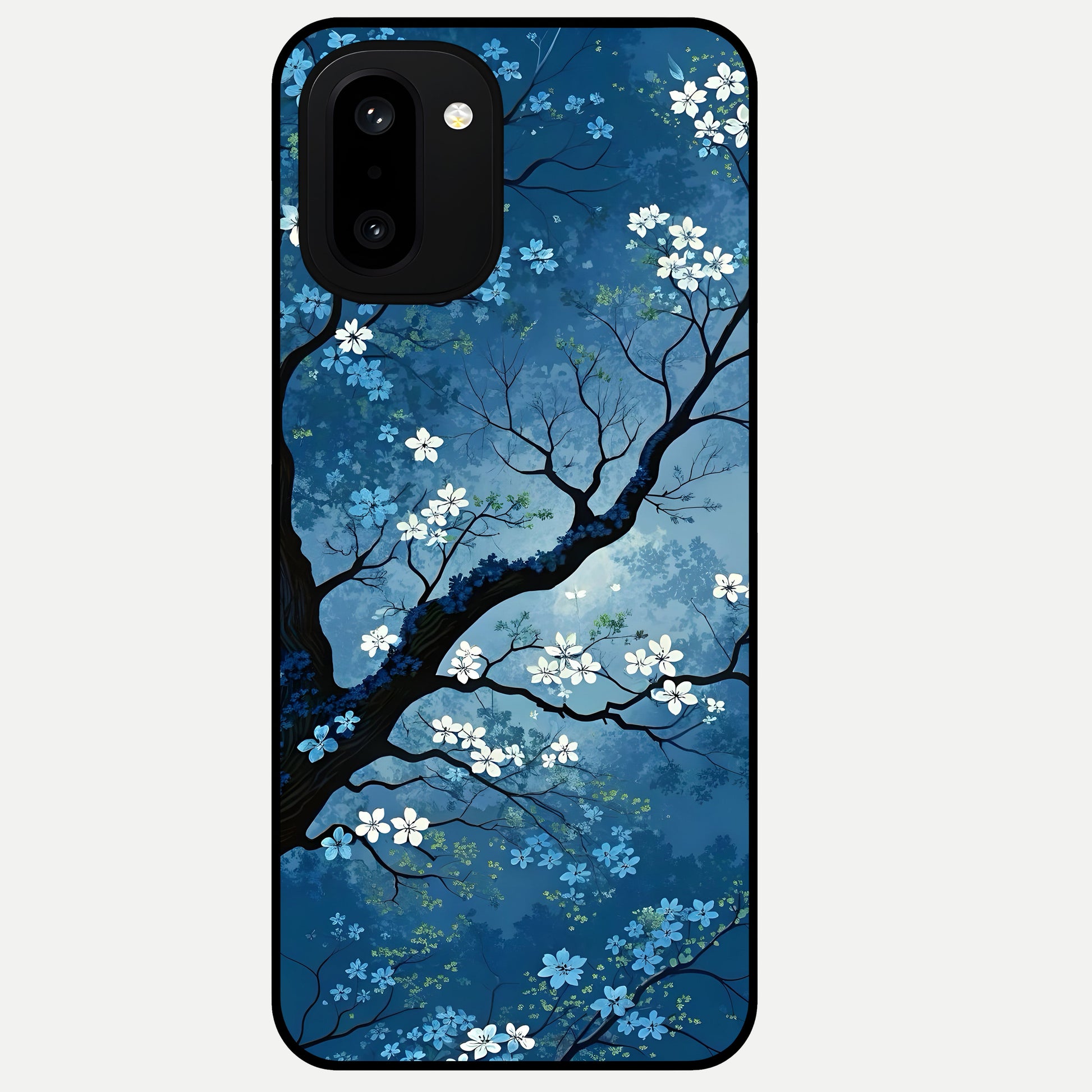  Blue Tree Serenity Glass Case For Oneplus 15R back cover – full design glossy printed glass finish