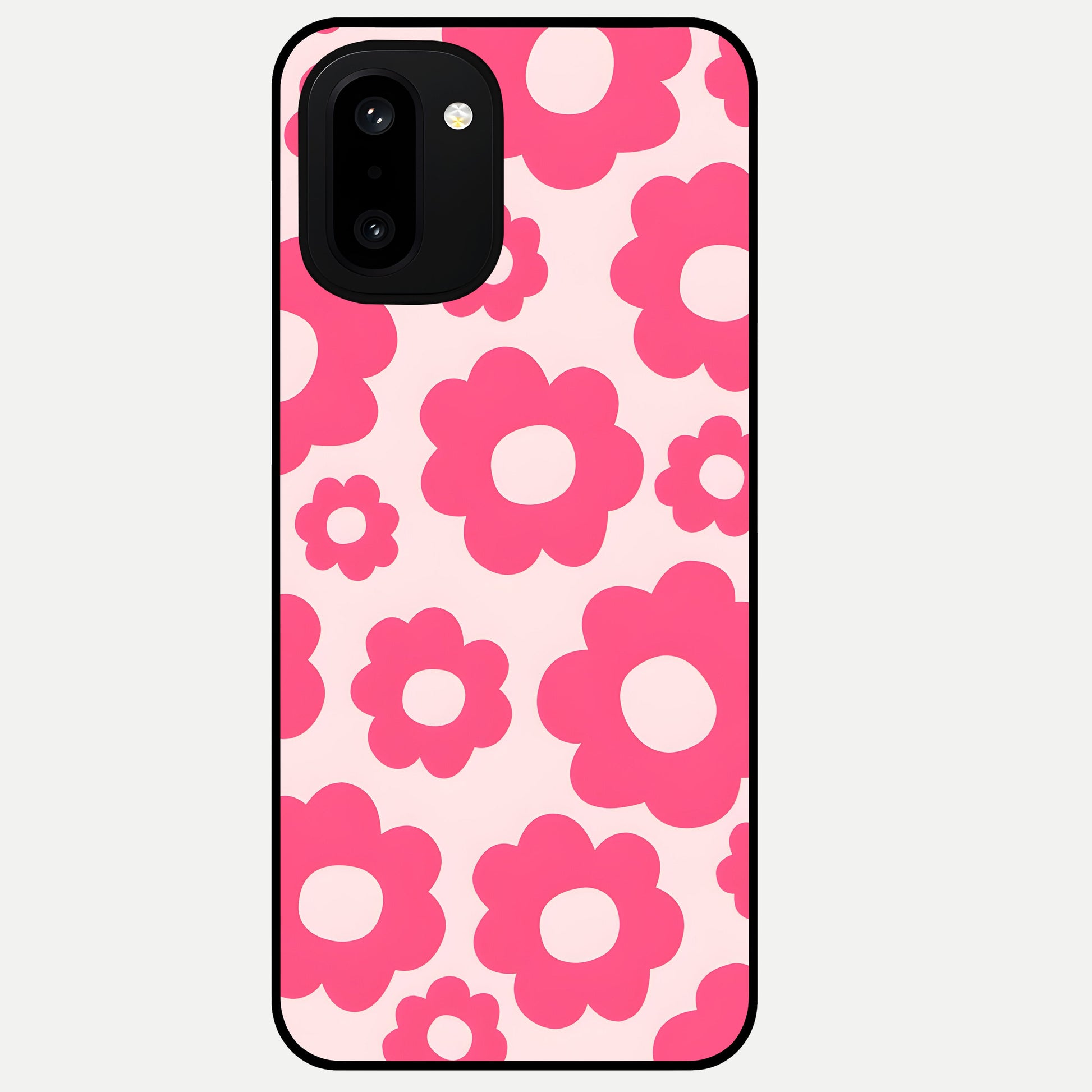  Blush Flower Pop Glass Case For Oneplus 15R back cover – full design glossy printed glass finish