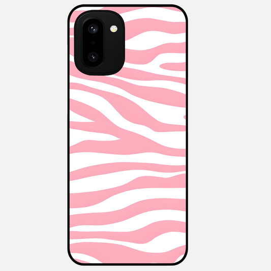  Blush Zebra Flow Glass Case For Oneplus 15R back cover – full design glossy printed glass finish
