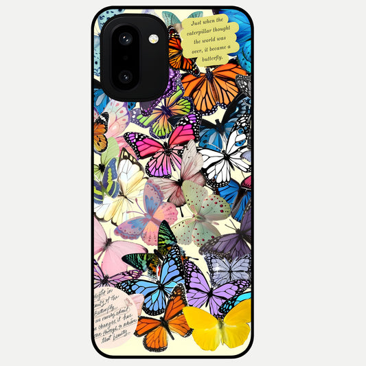  Butterflies Petal Dream Glass Case For Oneplus 15R back cover – full design glossy printed glass finish