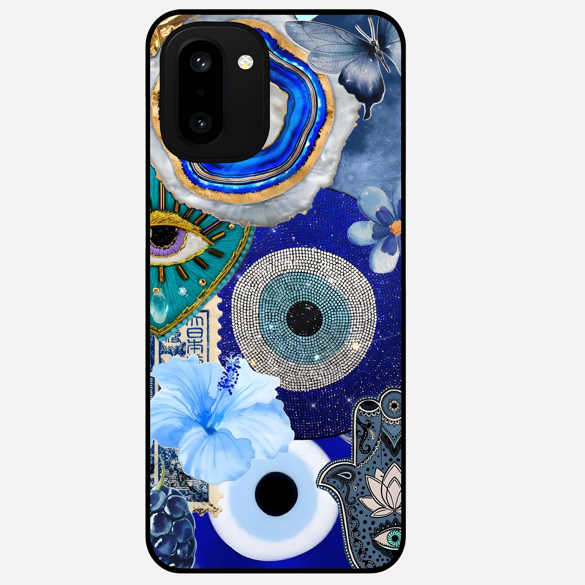  Celestial Blue Vision Glass Case For Oneplus 15R back cover – full design glossy printed glass finish