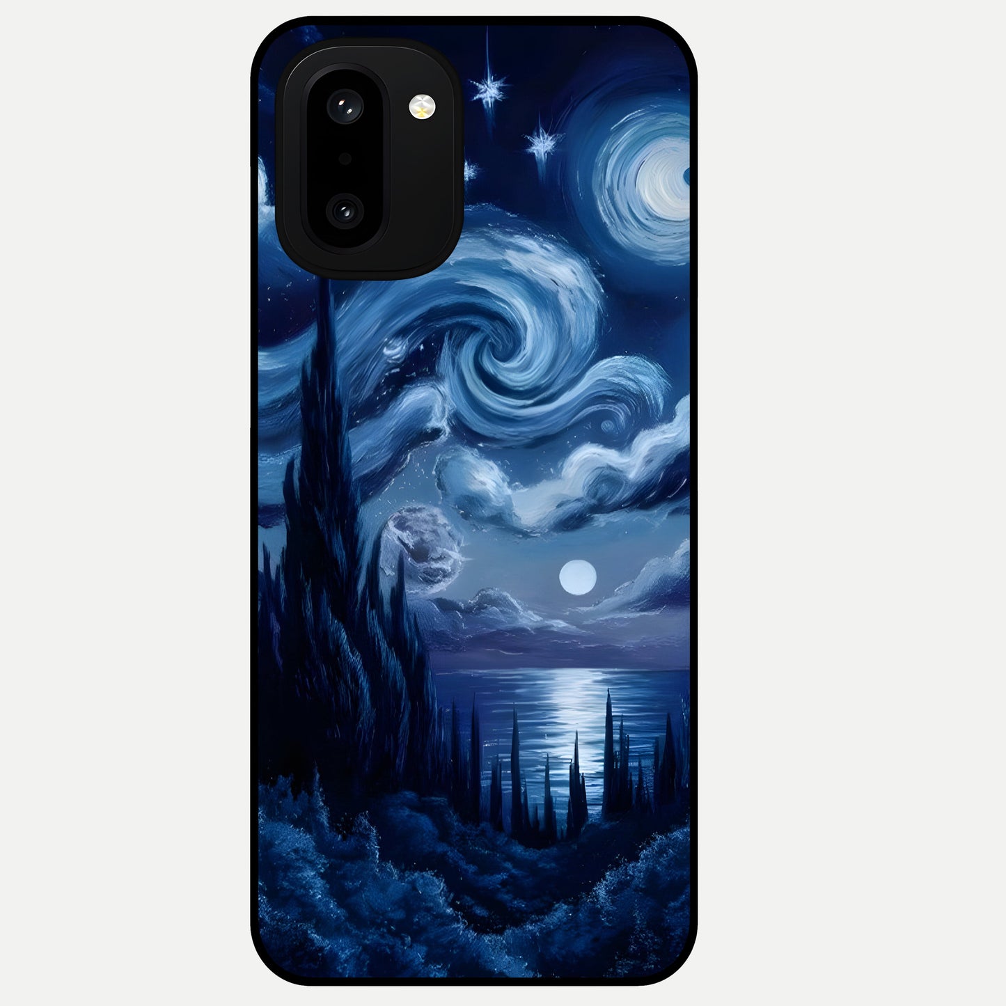  Celestial Dream Van Gogh Glass Case For Oneplus 15R back cover – full design glossy printed glass finish