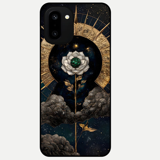  Celestial Lotus Morang Glass Case For Oneplus 15R back cover – full design glossy printed glass finish