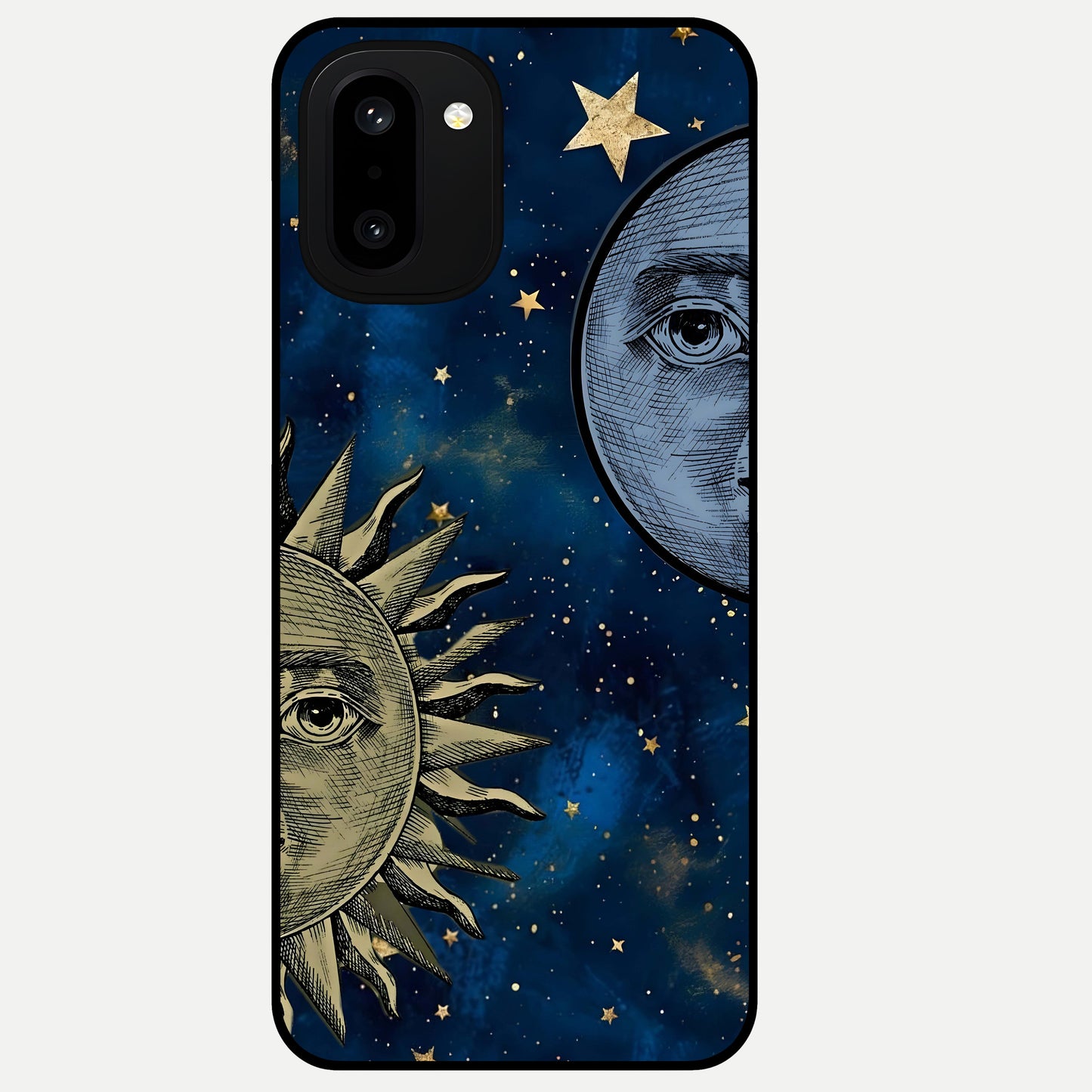  Celestial Moon With Sun Glass Case For Oneplus 15R back cover – full design glossy printed glass finish