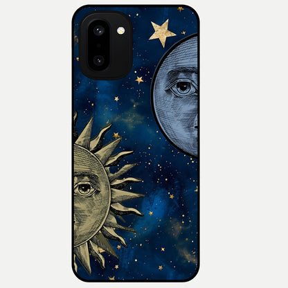  Celestial Moon With Sun Glass Case For Oneplus 15R back cover – full design glossy printed glass finish