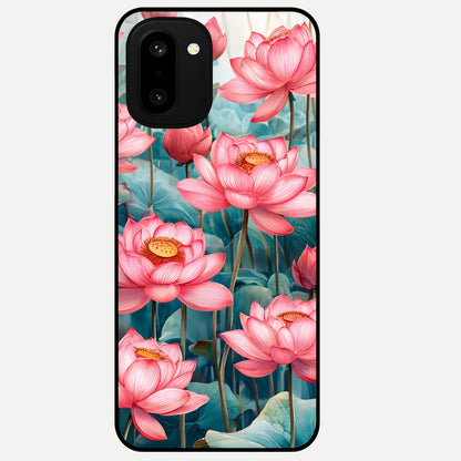  Celestial Pink Lotus Glass Case For Oneplus 15R back cover – full design glossy printed glass finish