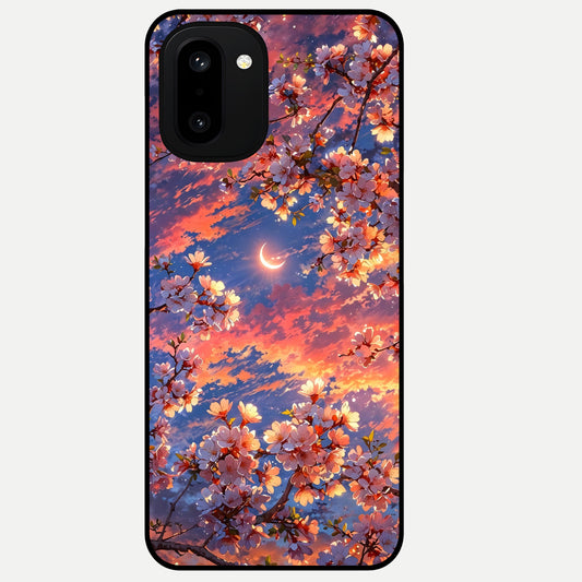 Celestial Sakura Sunset Glass Case For Oneplus 15R back cover – full design glossy printed glass finish