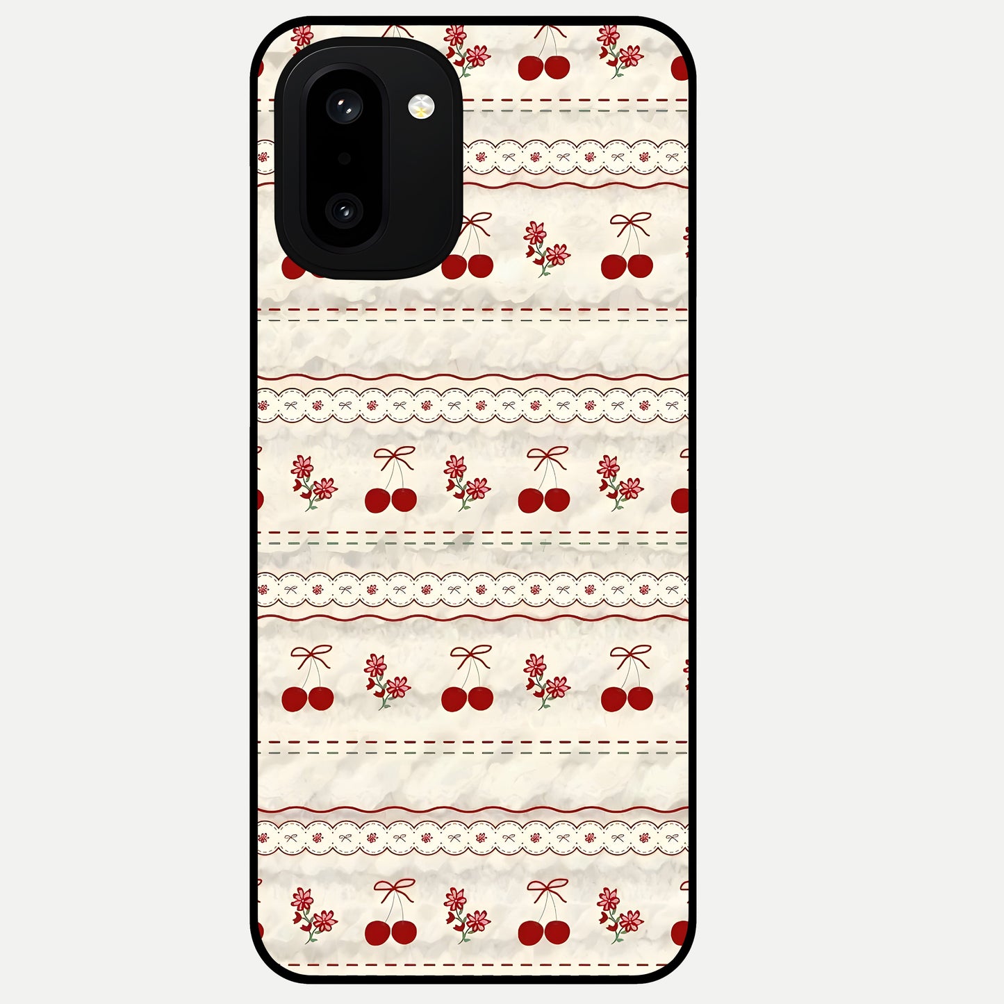  Cherry Bloom Charm Glass Case For Oneplus 15R back cover – full design glossy printed glass finish