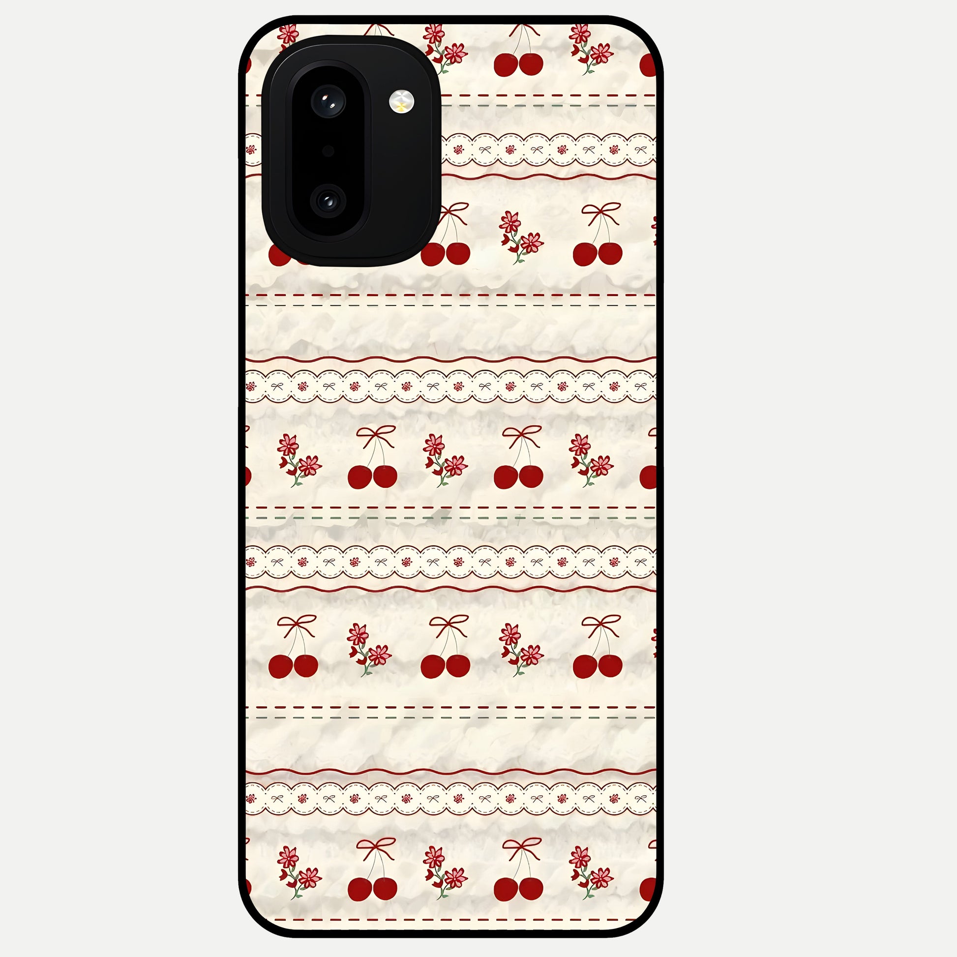  Cherry Bloom Charm Glass Case For Oneplus 15R back cover – full design glossy printed glass finish