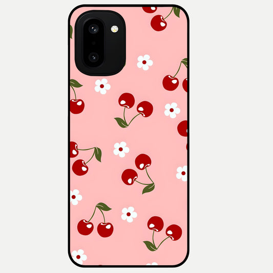  Cherry Love Mood Glass Case For Oneplus 15R back cover – full design glossy printed glass finish