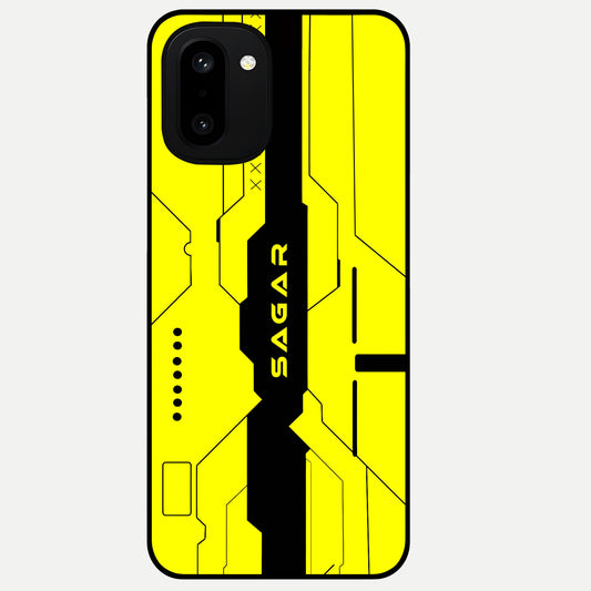  Circuit CYBERPUNK Custom Name Glass Case For Oneplus 15R back cover – full design glossy printed glass finish