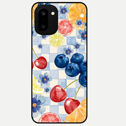  Citrus Bloom Joy Glass Case For Oneplus 15R back cover – full design glossy printed glass finish