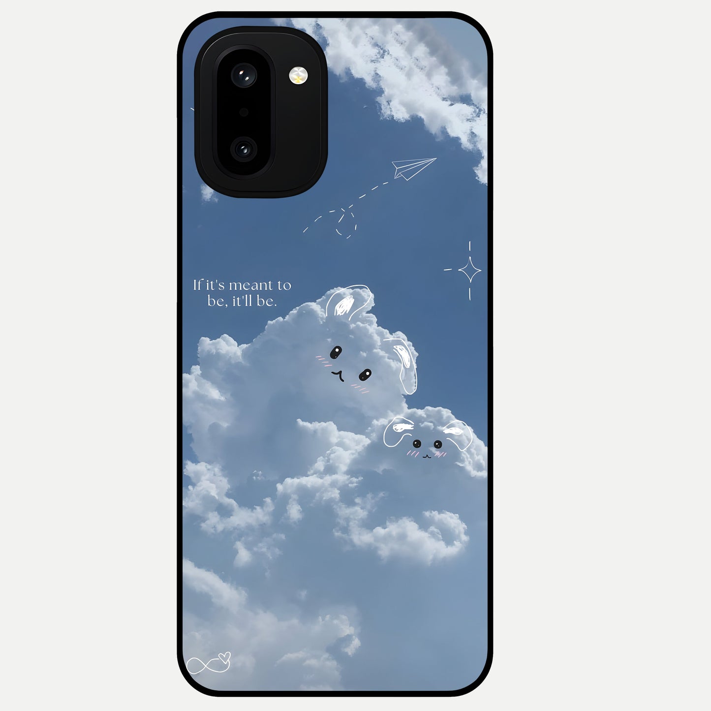  Cloud Bunny Dreams Glass Case For Oneplus 15R back cover – full design glossy printed glass finish