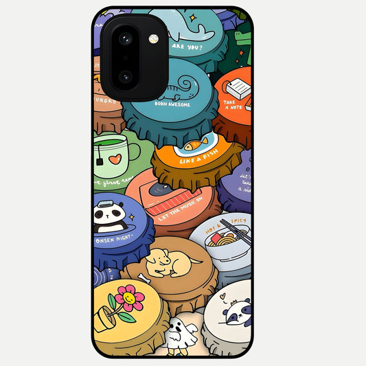  Coins Patterns Glass Case For Oneplus 15R back cover – full design glossy printed glass finish