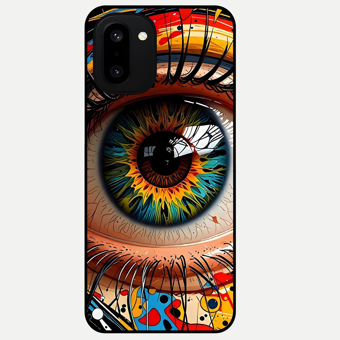  Colorful Eye Glass Case For Oneplus 15R back cover – full design glossy printed glass finish