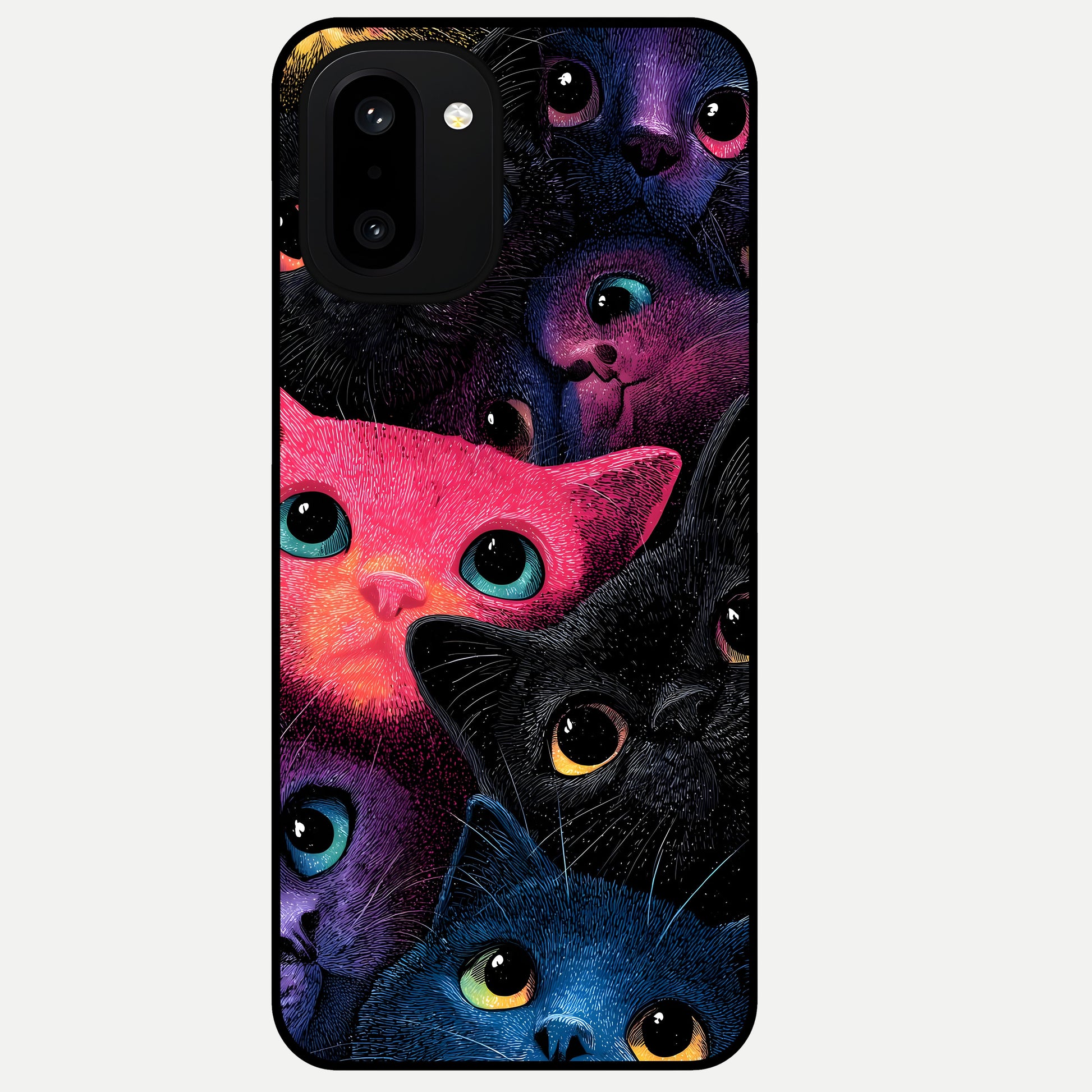  Cosmic Cats Dreams Glass Case For Oneplus 15R back cover – full design glossy printed glass finish