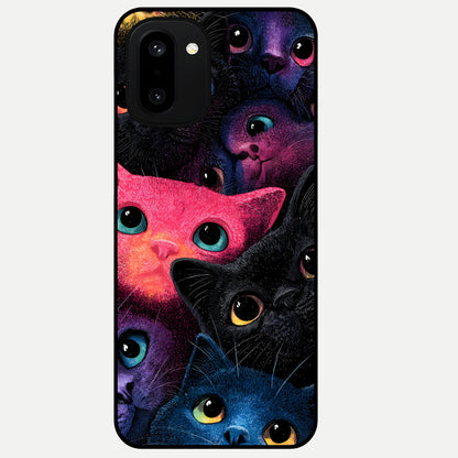 Cosmic Cats Dreams Glass Case For Oneplus 15R back cover – full design glossy printed glass finish