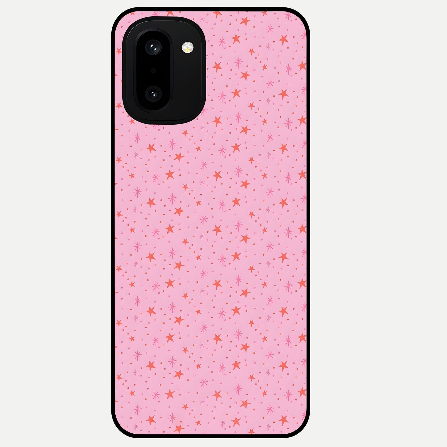  Cosmic Pink Sparkle Glass Case For Oneplus 15R back cover – full design glossy printed glass finish