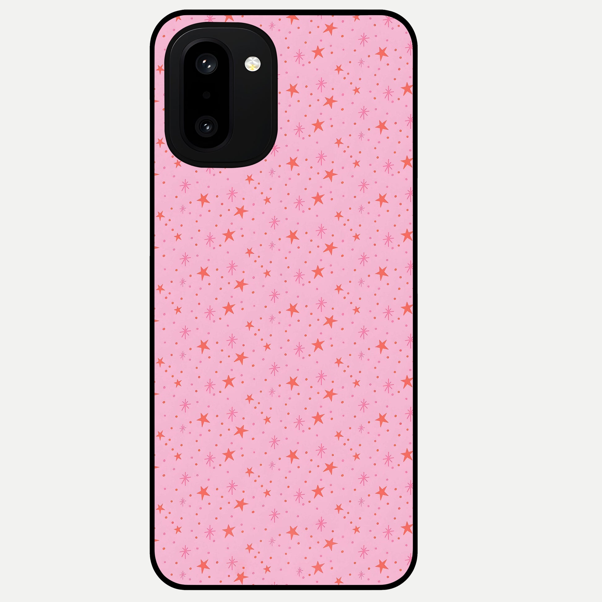  Cosmic Pink Sparkle Glass Case For Oneplus 15R back cover – full design glossy printed glass finish