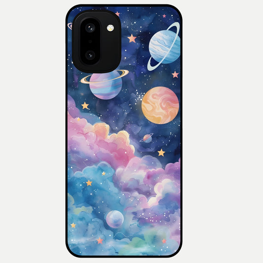  Cosmic Planet Dreams Glass Case For Oneplus 15R back cover – full design glossy printed glass finish