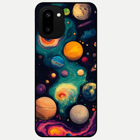  Cosmic Planet Journey Glass Case For Oneplus 15R back cover – full design glossy printed glass finish