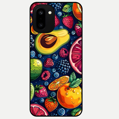  Cute Fruits Art Glass Case For Oneplus 15R back cover – full design glossy printed glass finish