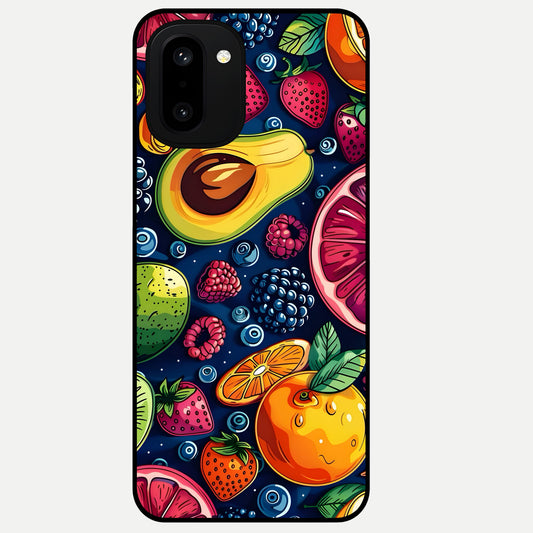  Cute Fruits Art Glass Case For Oneplus 15R back cover – full design glossy printed glass finish