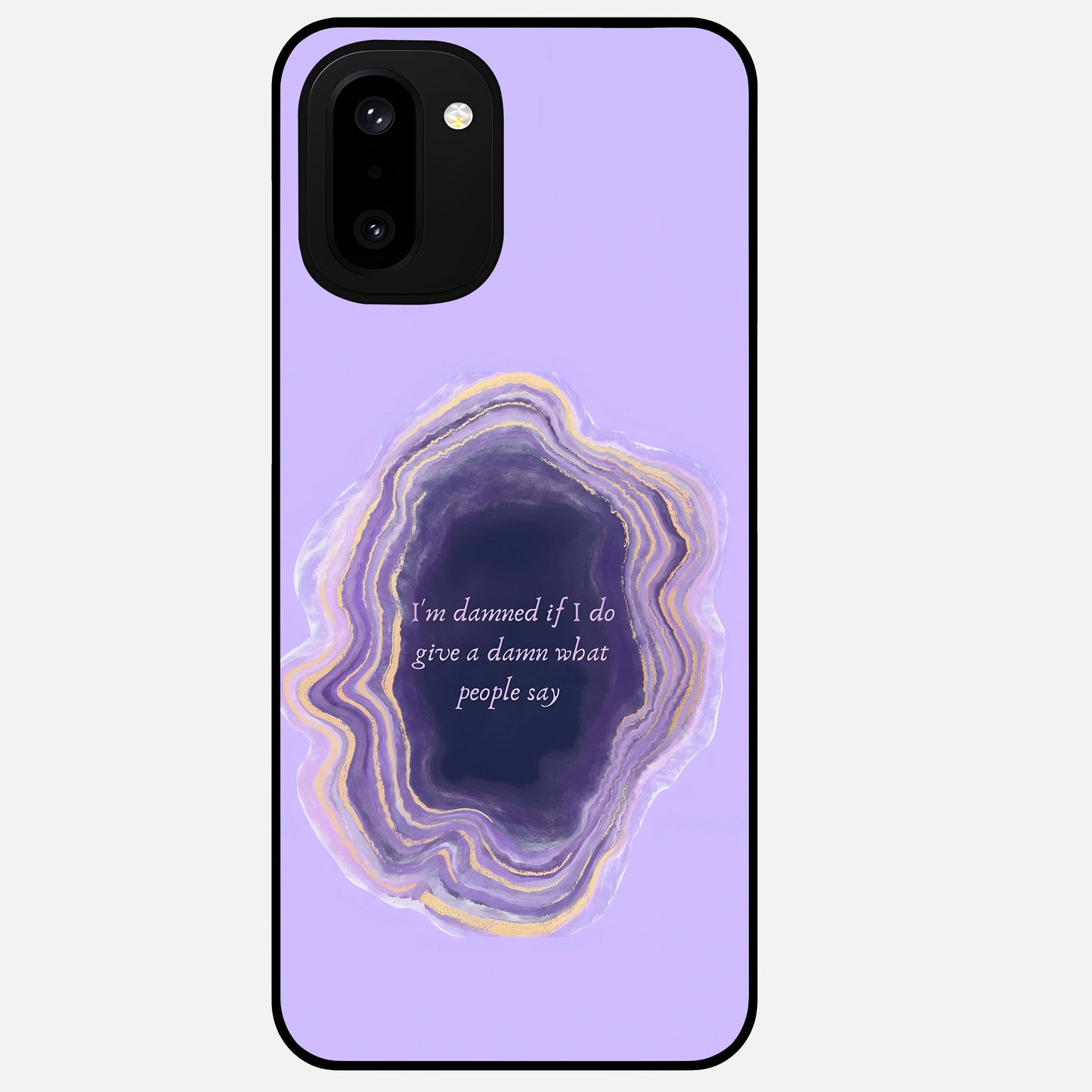  Damned People Quote Glass Case For Oneplus 15R back cover – full design glossy printed glass finish