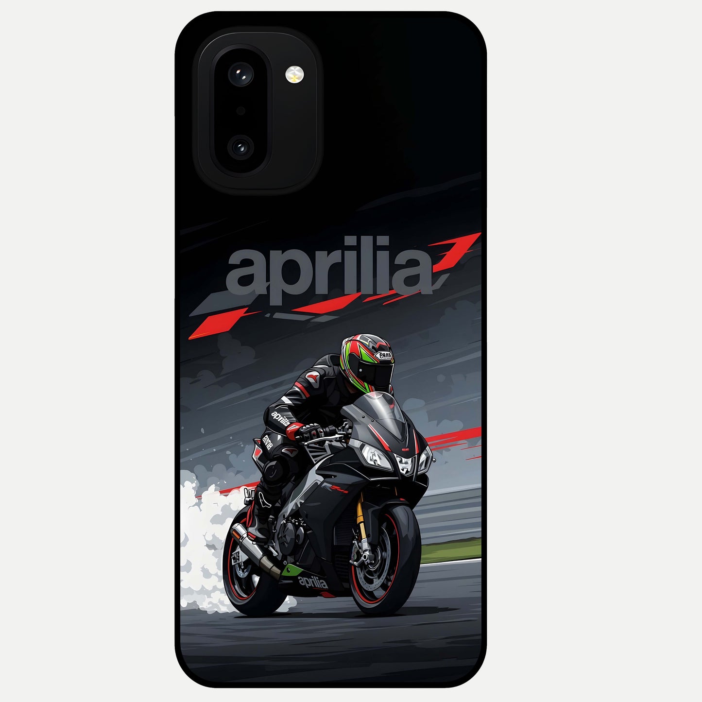  Dark Aprilla Glass Case For Oneplus 15R back cover – full design glossy printed glass finish